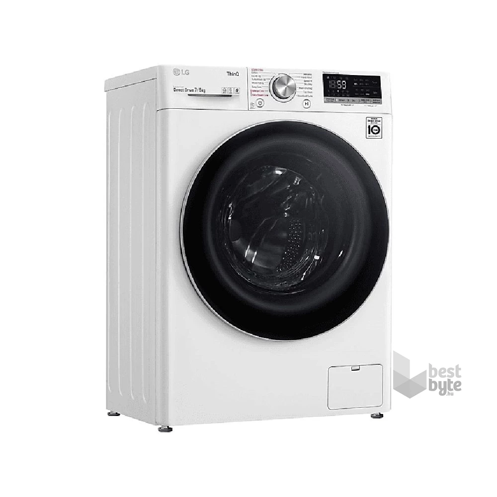 LG F2DV5S7S1E fehér, elöltöltős, keskeny, max.1200ford., 7 kg/5 kg, mosó-szárítógép