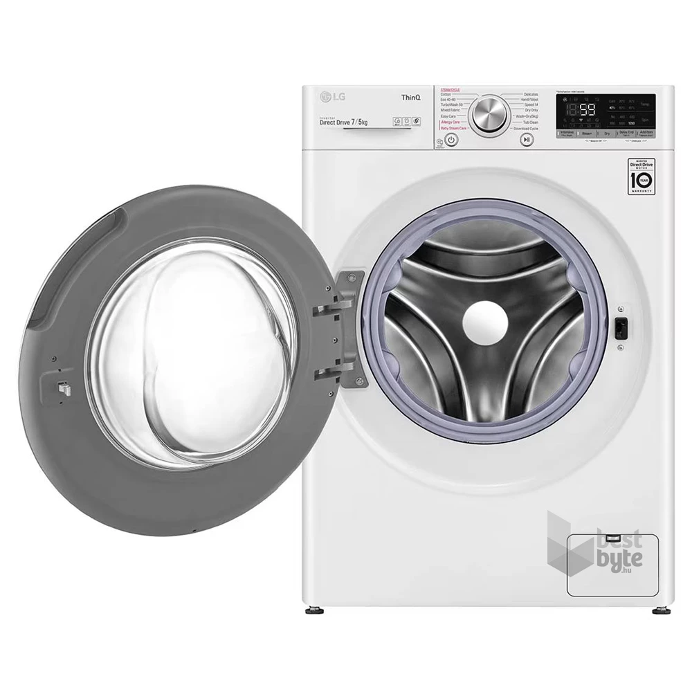 LG F2DV5S7S1E fehér, elöltöltős, keskeny, max.1200ford., 7 kg/5 kg, mosó-szárítógép
