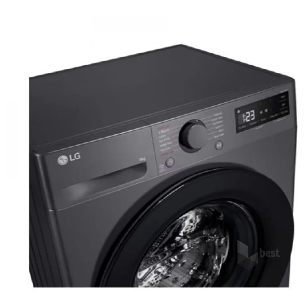 LG F2WR508SBM inox, elöltöltős, keskeny, max.1200ford., 8 kg, mosógép