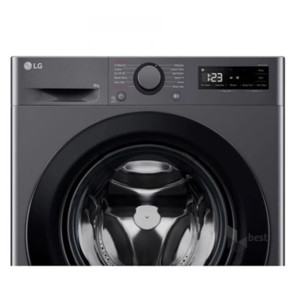 LG F2WR508SBM inox, elöltöltős, keskeny, max.1200ford., 8 kg, mosógép
