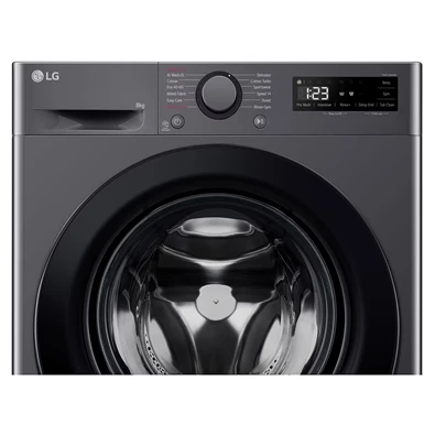 LG F2WR508SBM keskeny 8 kg sötét inox elöltöltős mosógép