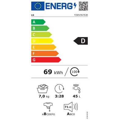 LG F2WV3S7S3E keskeny 7 kg elöltöltős mosógép