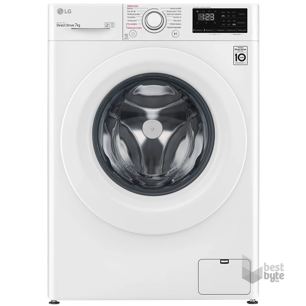 LG F2WV3S7S3E fehér, elöltöltős, keskeny, max.1200ford., 7 kg, mosógép
