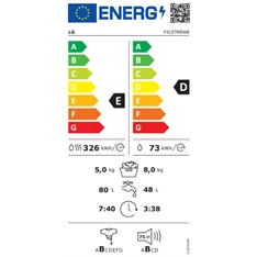 LG F4J3TM5WE elöltöltős mosó-szárítógép