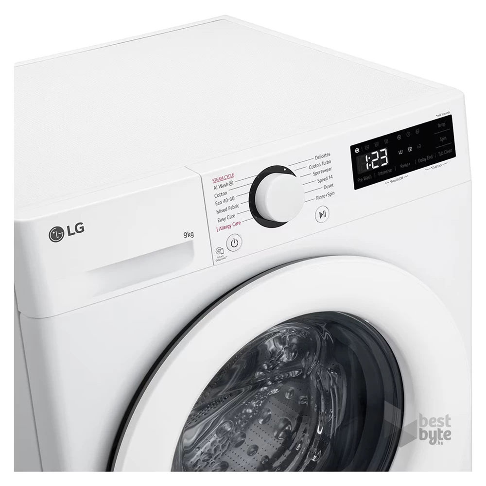 LG F4WR509SWW fehér, elöltöltős, max.1400ford., 9 kg, mosógép