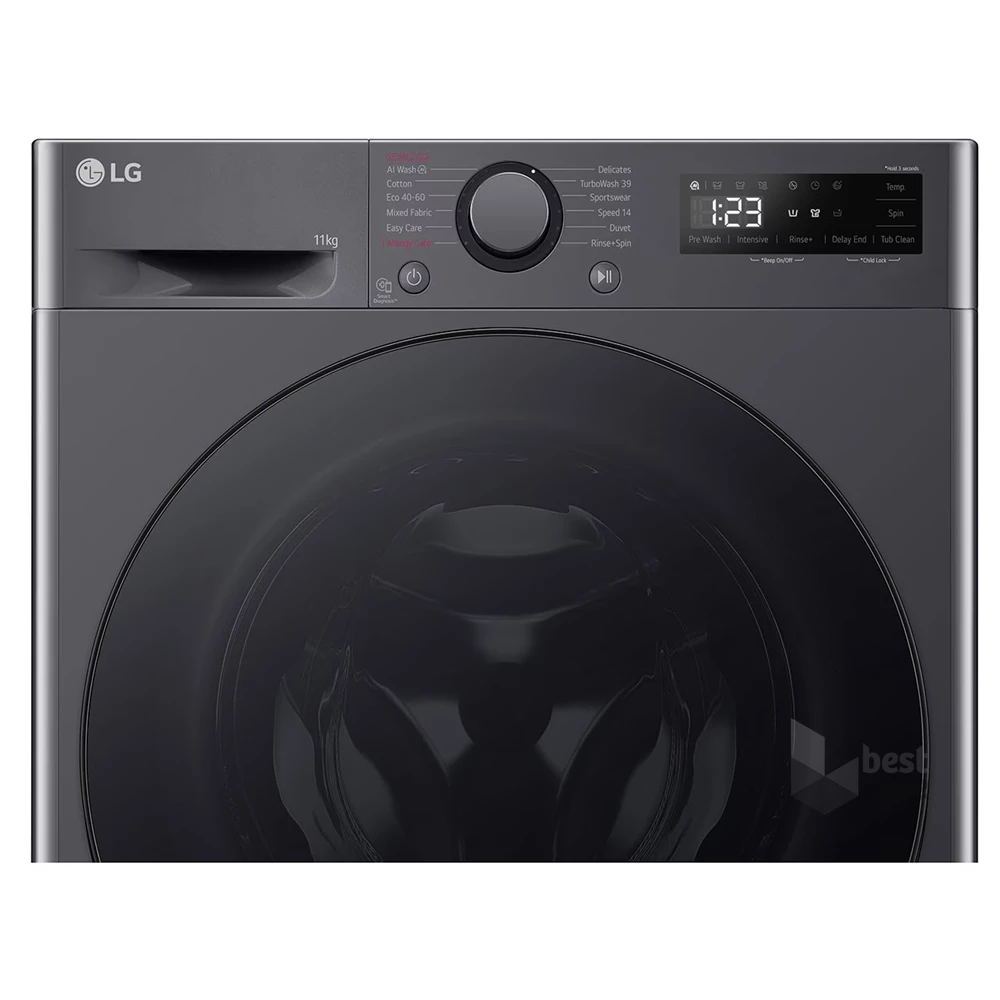 LG F4WR511S2M inox, elöltöltős, max.1400ford., 11 kg, mosógép