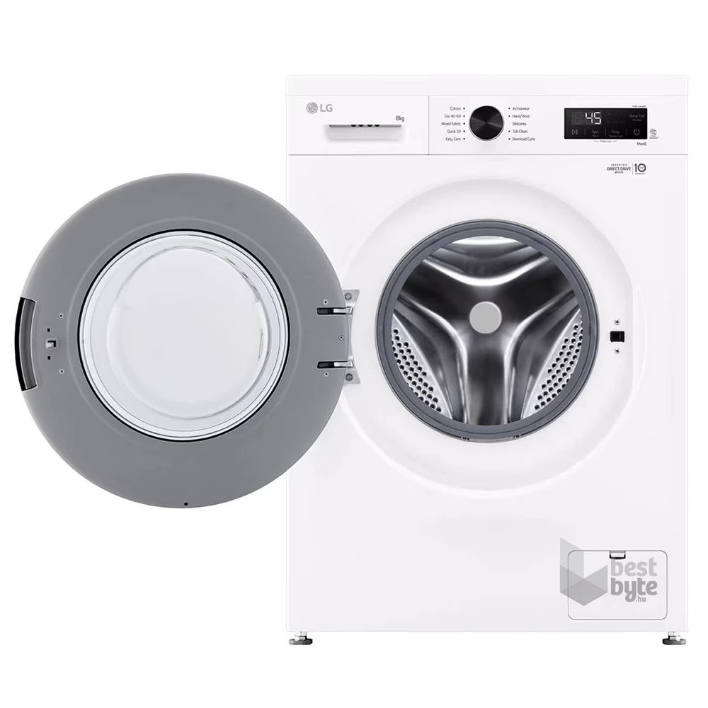 LG F4X1008NWK fehér, elöltöltős, max.1350ford., 8 kg, mosógép
