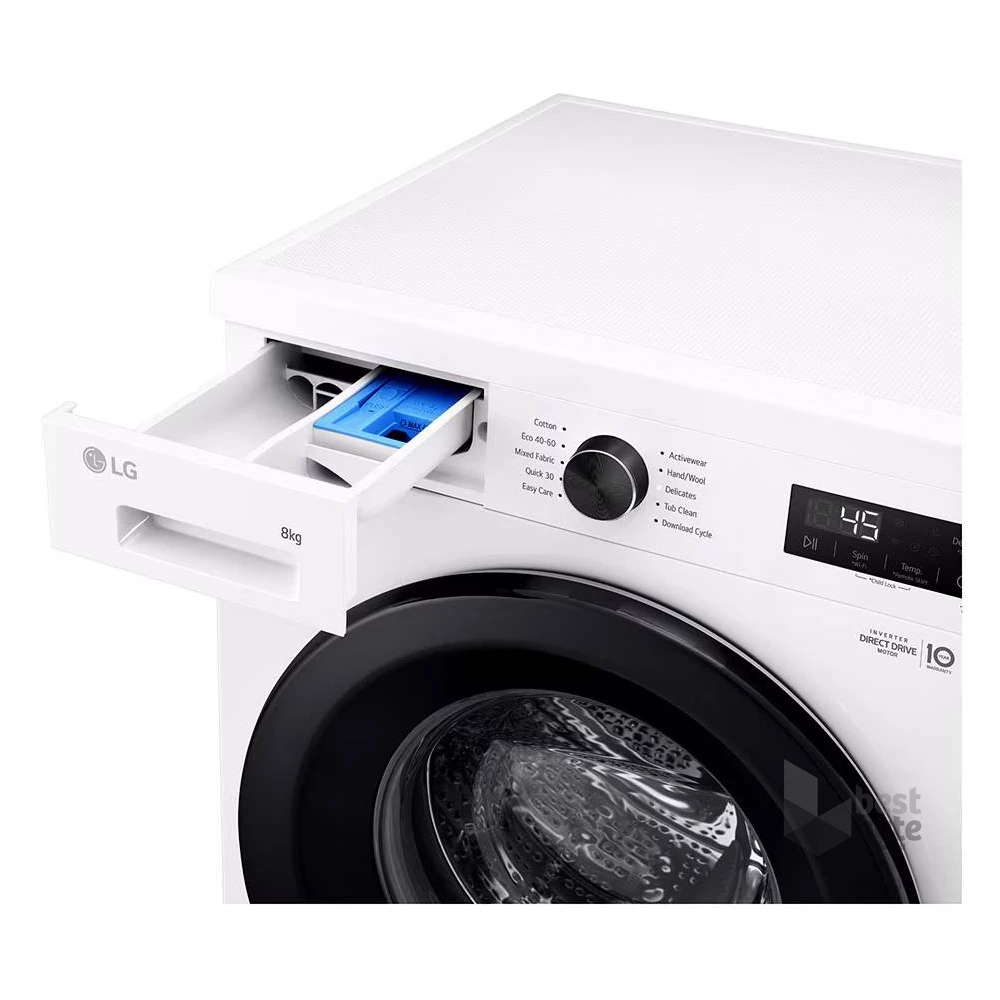 LG F4X1008NWK fehér, elöltöltős, max.1350ford., 8 kg, mosógép