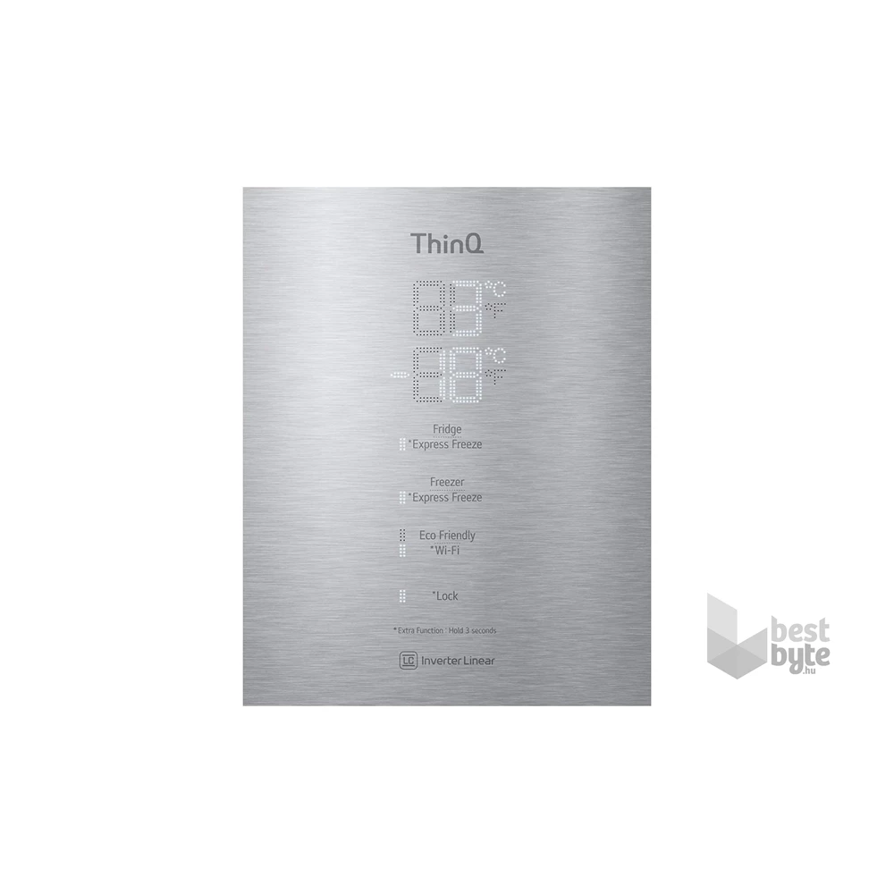 LG GBB92STABP inox, alulfagyasztós, Hűtő:277L, Fagyasztó:107L, DoorCooling + LINEAR Cooling hűtőszekrény