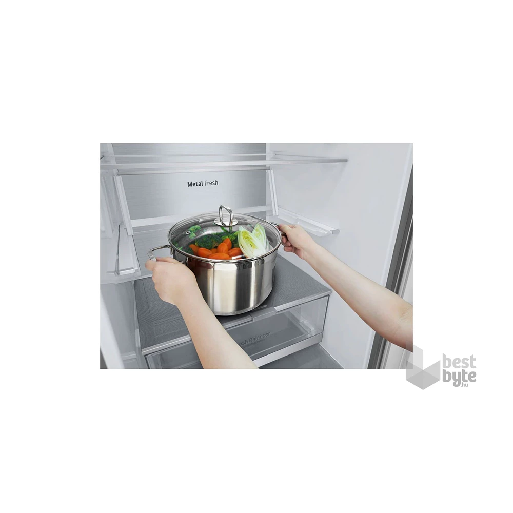 LG GBB92STABP inox, alulfagyasztós, Hűtő:277L, Fagyasztó:107L, DoorCooling + LINEAR Cooling hűtőszekrény