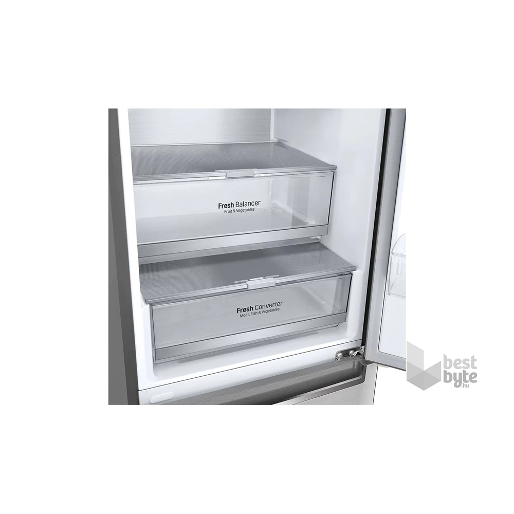 LG GBB92STABP inox, alulfagyasztós, Hűtő:277L, Fagyasztó:107L, DoorCooling + LINEAR Cooling hűtőszekrény