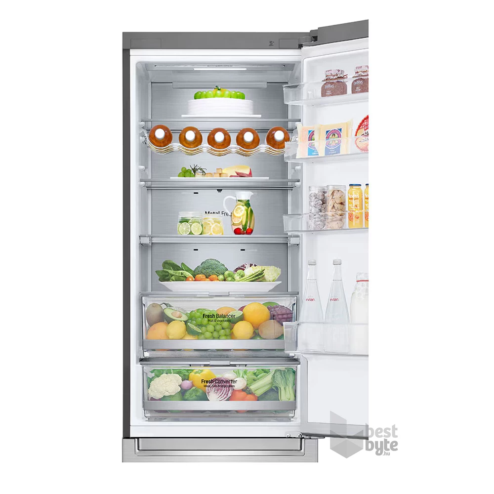 LG GBB92STABP inox, alulfagyasztós, Hűtő:277L, Fagyasztó:107L, DoorCooling + LINEAR Cooling hűtőszekrény