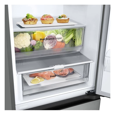 LG GBF3102DPY hamvasezüst, alulfagyasztós, Hűtő:233L, Fagyasztó:110L, DoorCooling + LINEAR Cooling hűtőszekrény