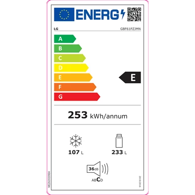 LG GBF61PZJMN alulfagyasztós hűtőszekrény