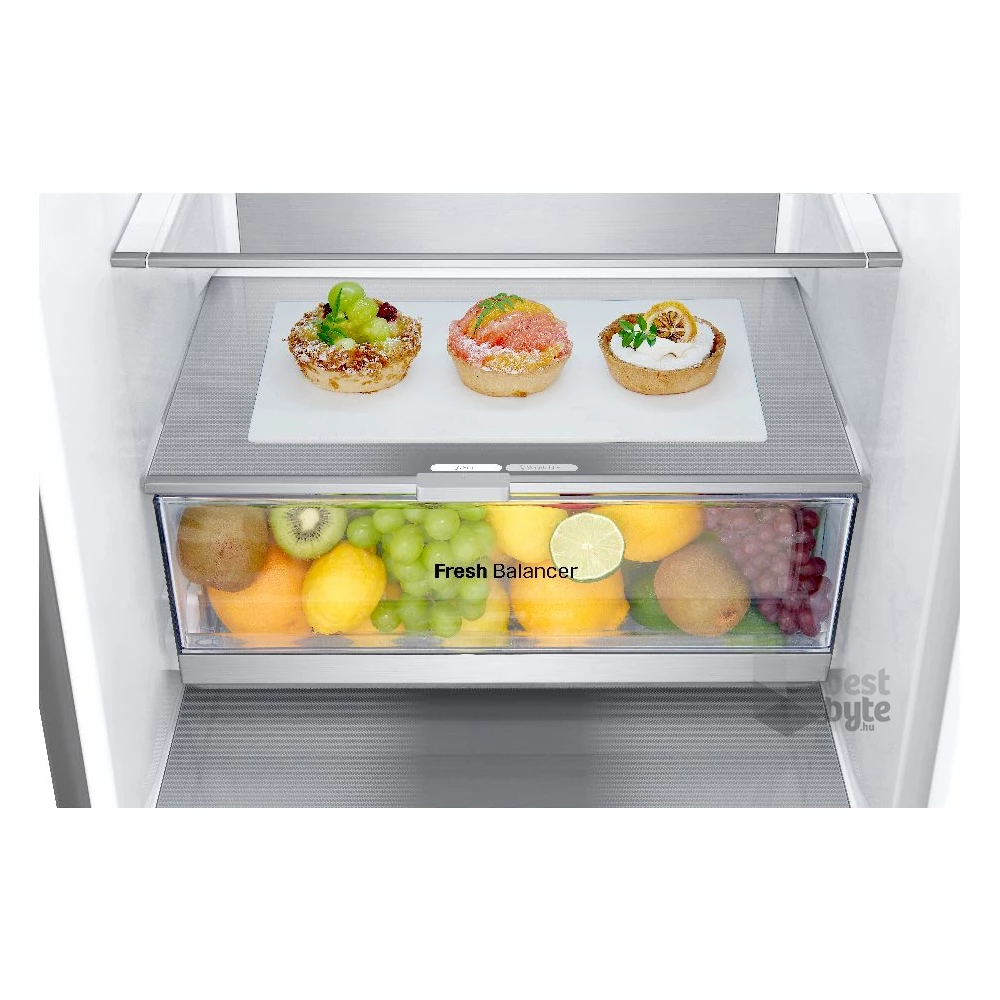 LG GBF7272DPY inox, alulfagyasztós, Hűtő:387L, Fagyasztó:110L, No frost hűtőszekrény