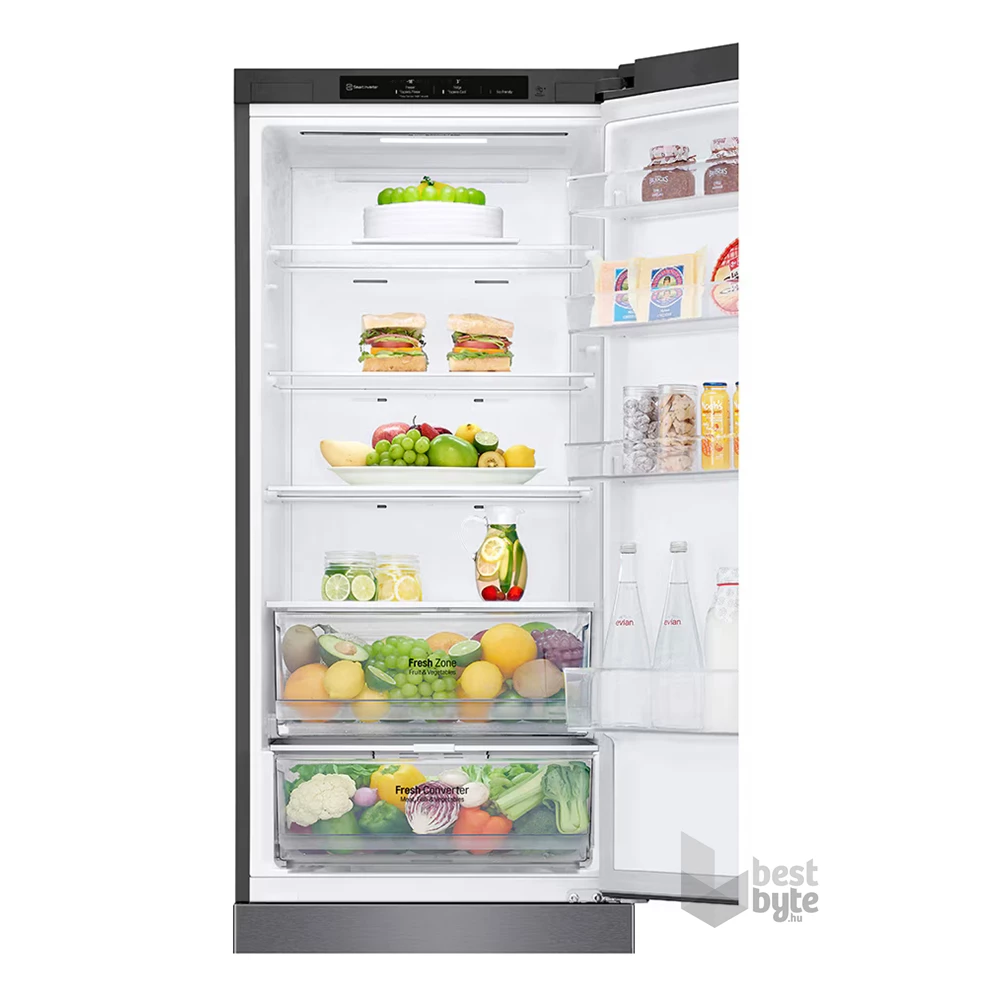 LG GBP62DSNCC1 grafit, alulfagyasztós, Hűtő:277L, Fagyasztó:107L, DoorCooling + LINEAR Cooling hűtőszekrény