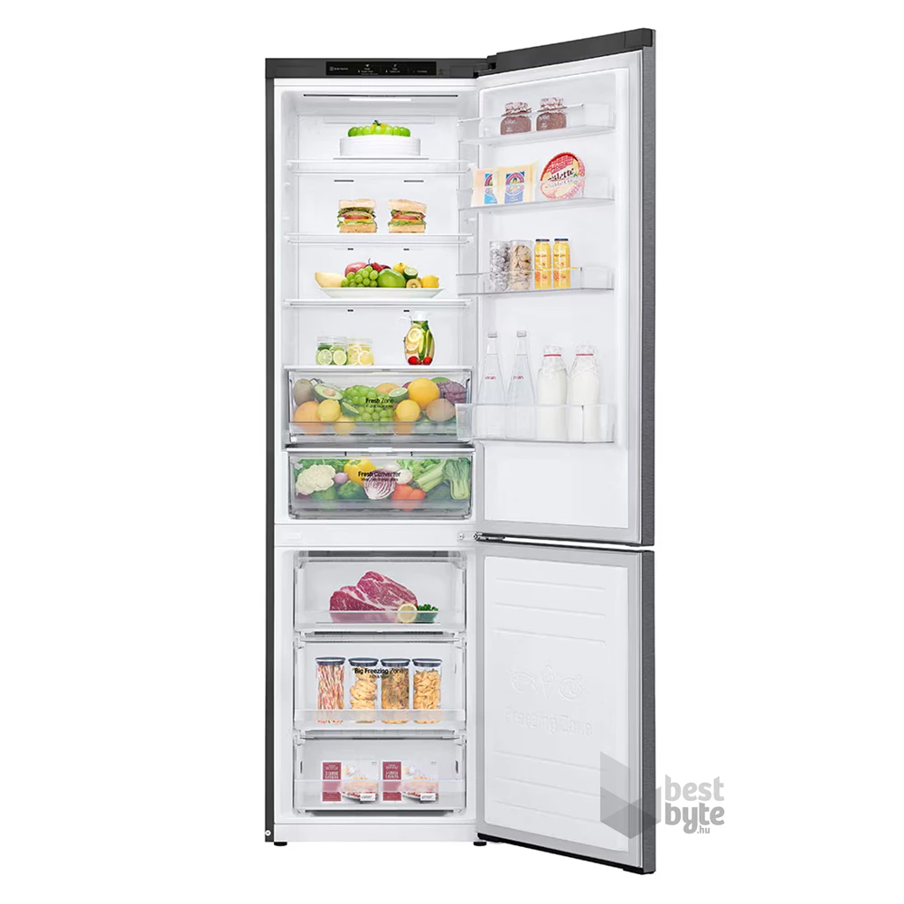 LG GBP62DSNCN1 grafit, alulfagyasztós, Hűtő:277L, Fagyasztó:107L, DoorCooling + LINEAR Cooling hűtőszekrény
