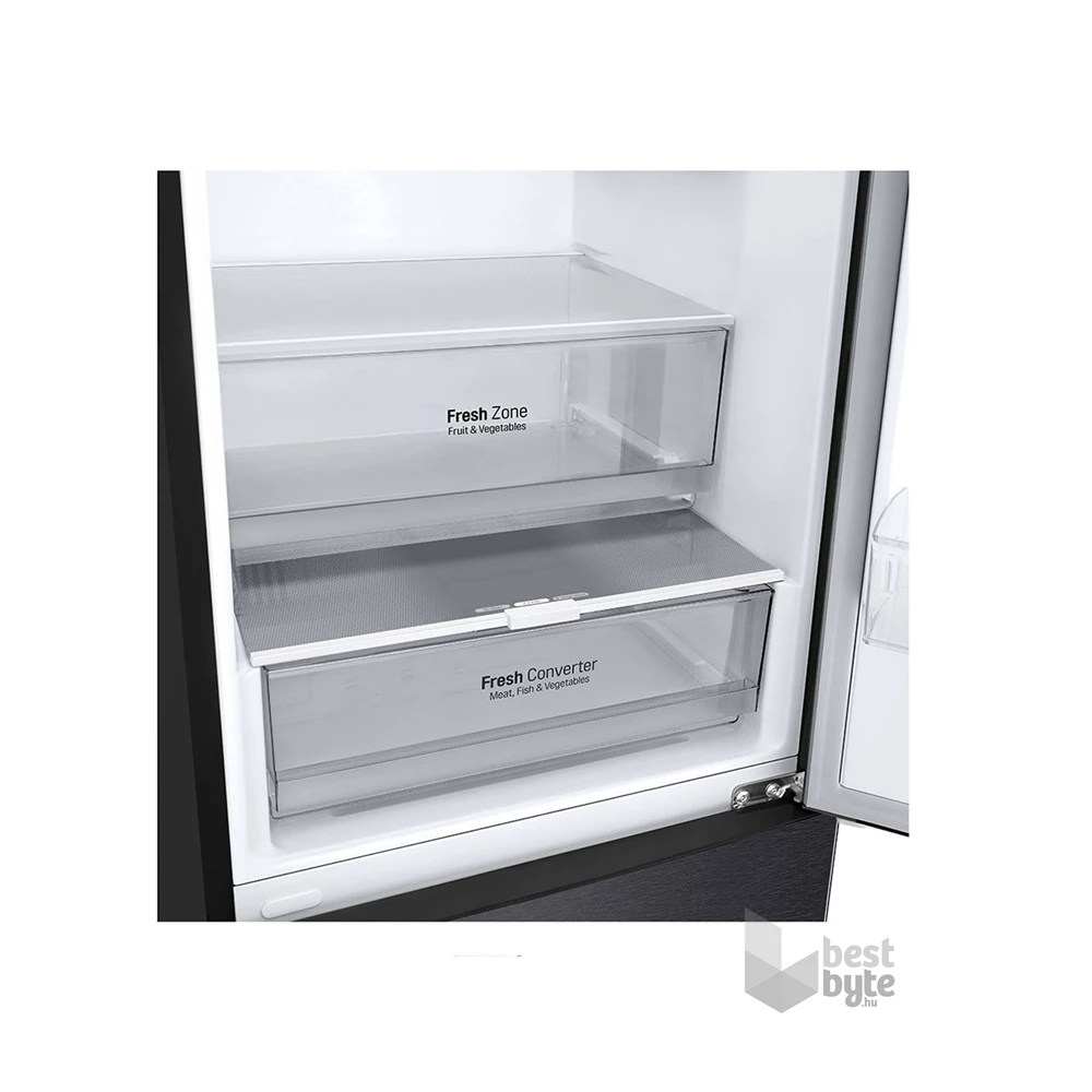LG GBP62MCNBC mattfekete, alulfagyasztós, Hűtő:277L, Fagyasztó:107L, No frost hűtőszekrény