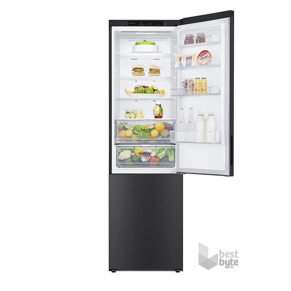 LG GBP62MCNBC mattfekete, alulfagyasztós, Hűtő:277L, Fagyasztó:107L, No frost hűtőszekrény