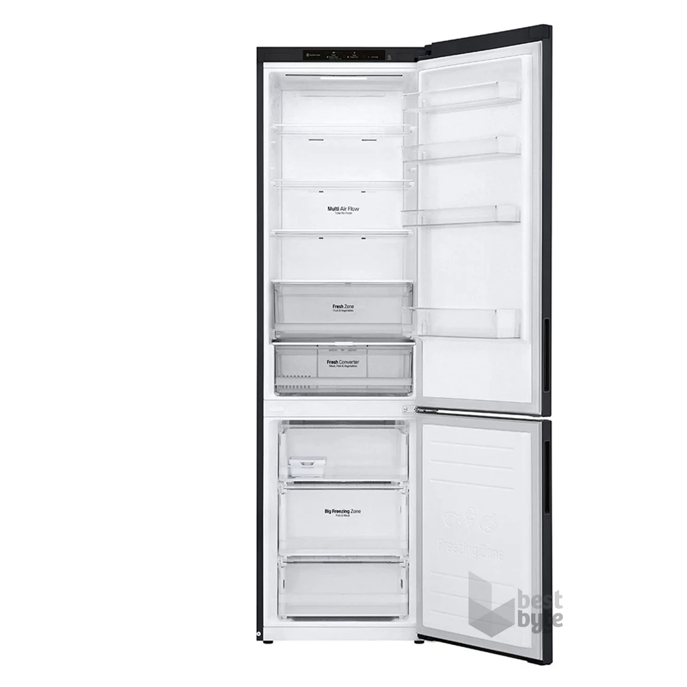 LG GBP62MCNBC mattfekete, alulfagyasztós, Hűtő:277L, Fagyasztó:107L, No frost hűtőszekrény