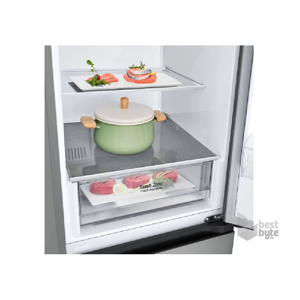 LG GBV21L0EPY ezüst, alulfagyasztós, Hűtő:234L, Fagyasztó:110L, DoorCooling + LINEAR Cooling hűtőszekrény