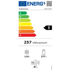 LG GBV22L0EPY ezüst alulfagyasztós hűtőszekrény