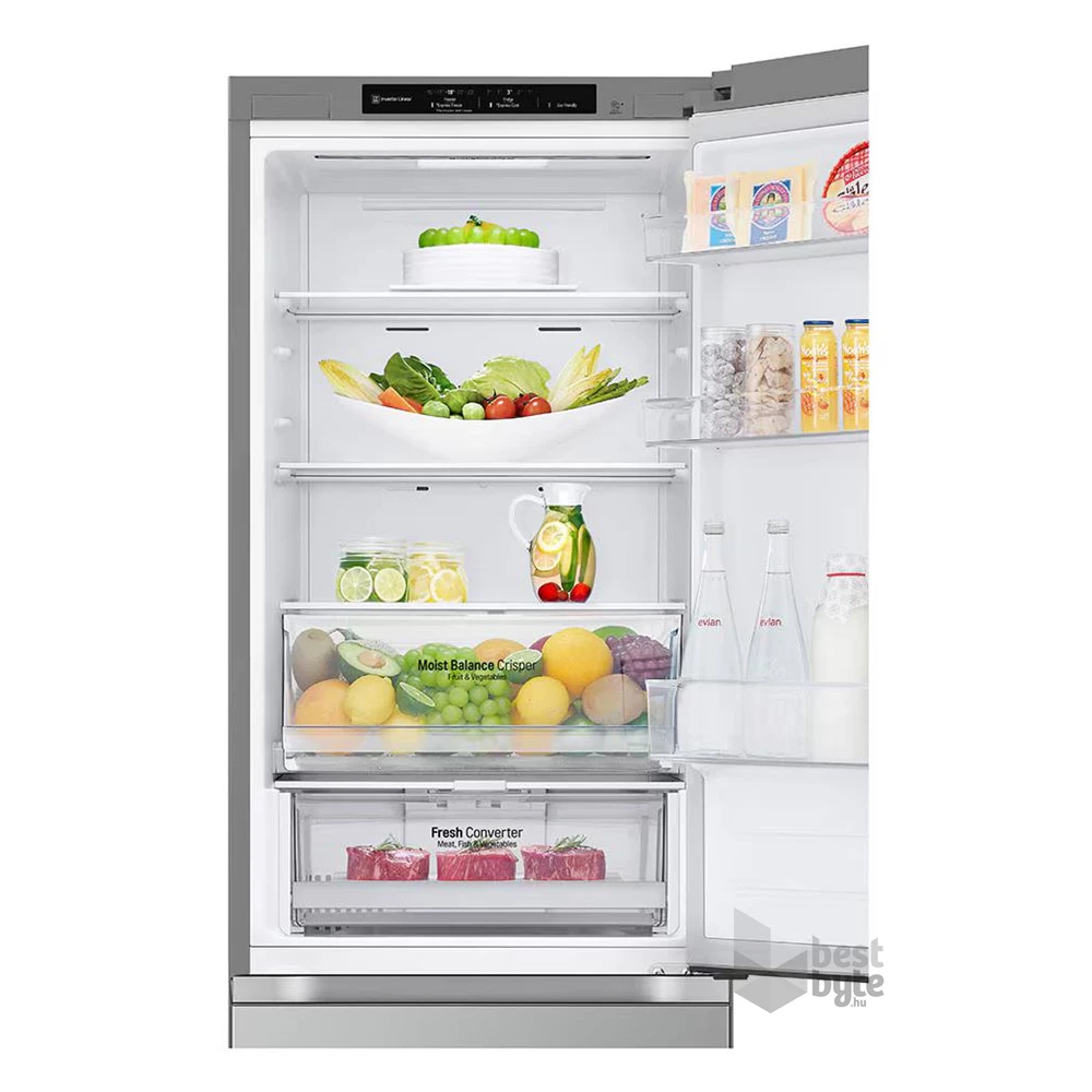 LG GBV3100CPY hamvasezüst, alulfagyasztós, Hűtő:234L, Fagyasztó:110L, DoorCooling + LINEAR Cooling hűtőszekrény