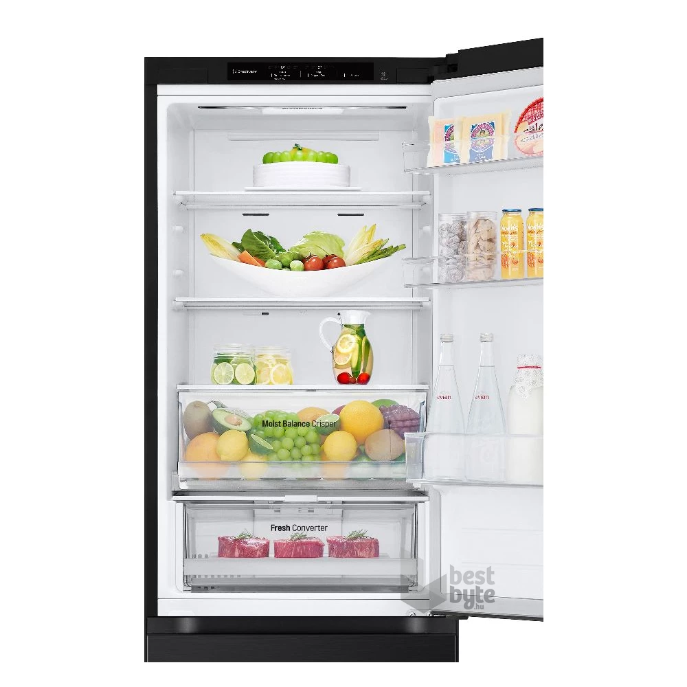 LG GBV3100EEP fekete, alulfagyasztós, Hűtő:234L, Fagyasztó:110L, Total No frost hűtőszekrény