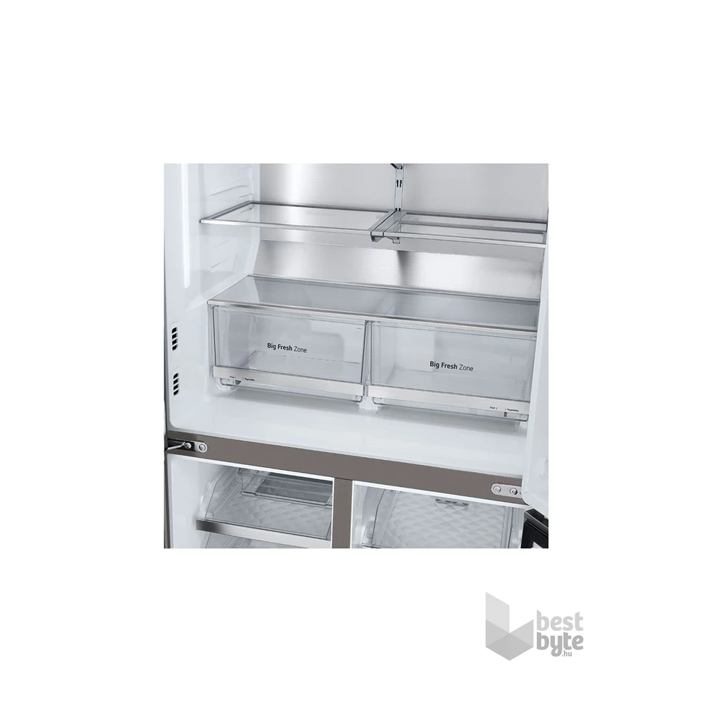 LG GMG960MBEE metál, négyajtós, Hűtő:364L, Fagyasztó:274L, DoorCooling + LINEAR Cooling hűtőszekrény