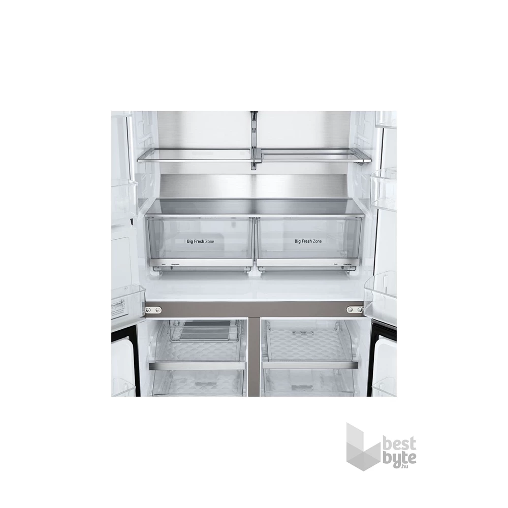 LG GMG960MBEE metál, négyajtós, Hűtő:364L, Fagyasztó:274L, DoorCooling + LINEAR Cooling hűtőszekrény
