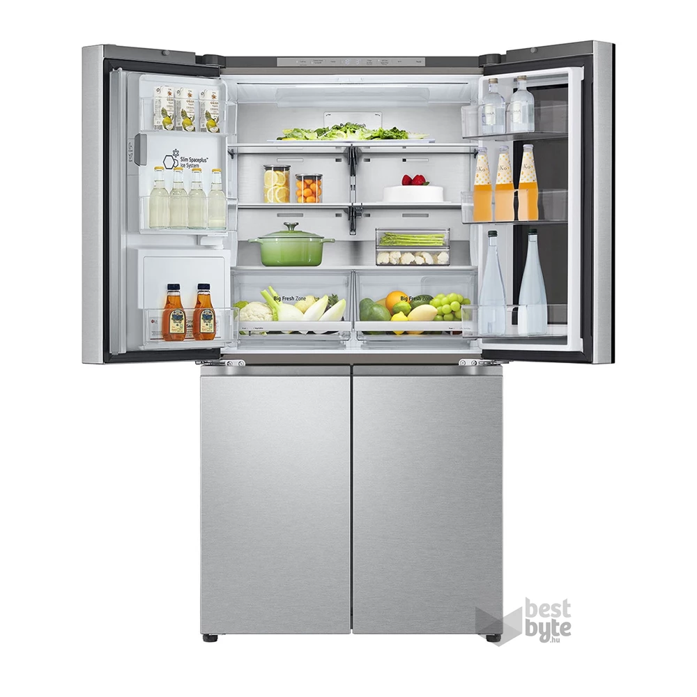 LG GMG960MBEE metál, négyajtós, Hűtő:364L, Fagyasztó:274L, DoorCooling + LINEAR Cooling hűtőszekrény