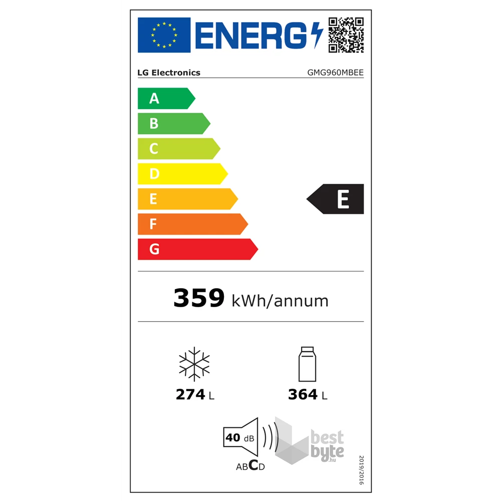 LG GMG960MBEE metál, négyajtós, Hűtő:364L, Fagyasztó:274L, DoorCooling + LINEAR Cooling hűtőszekrény