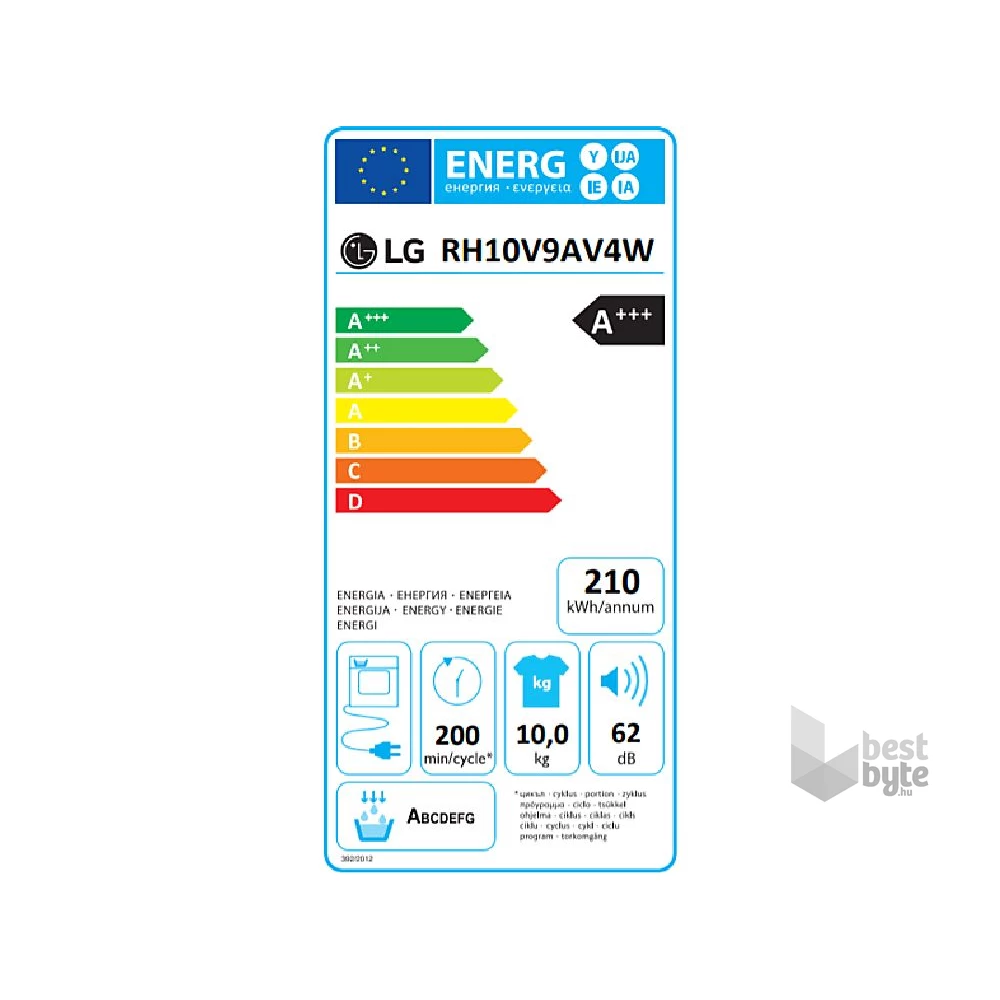 LG RH10V9AV4W fehér, 10 kg, hőszivattyús, szárítógép