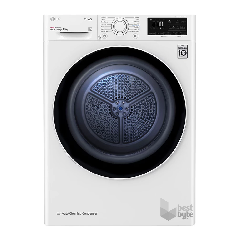 LG RH80V3AV6N fehér, 8 kg, hőszivattyús, szárítógép