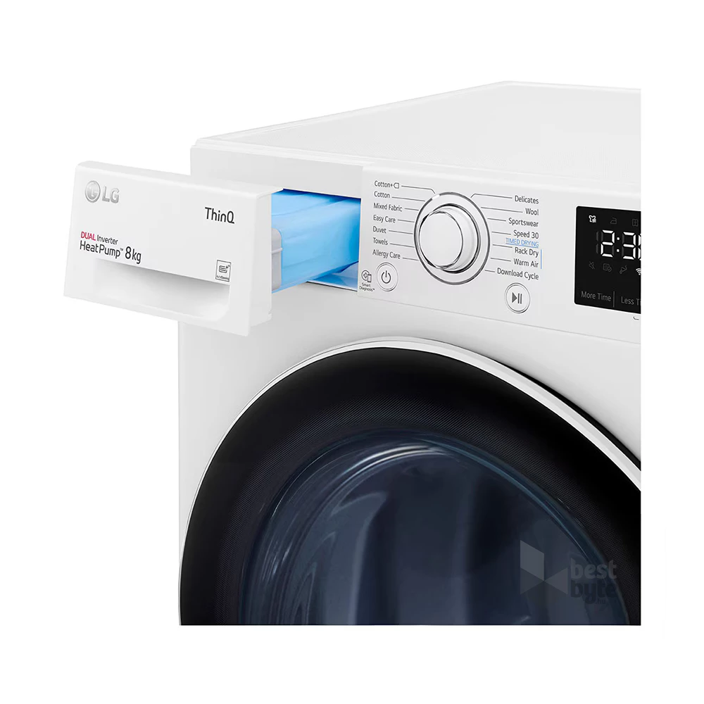LG RH80V3AV6N fehér, 8 kg, hőszivattyús, szárítógép