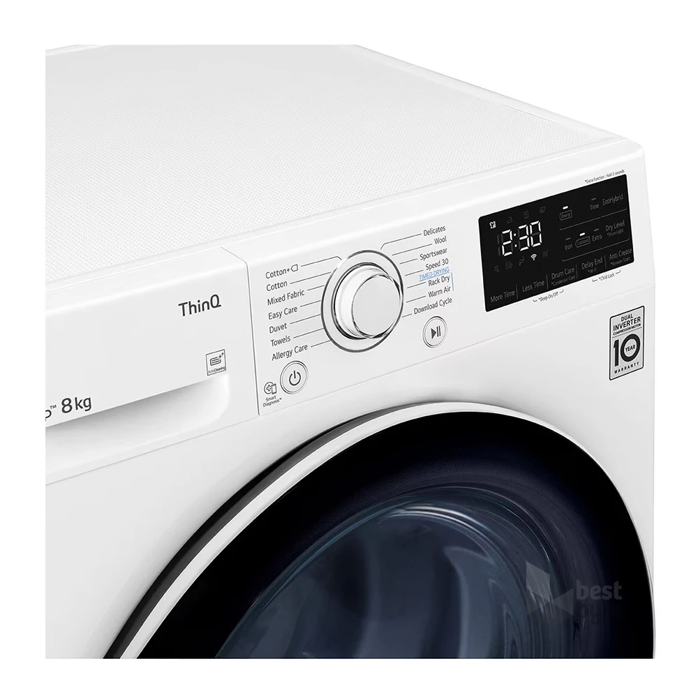 LG RH80V3AV6N fehér, 8 kg, hőszivattyús, szárítógép
