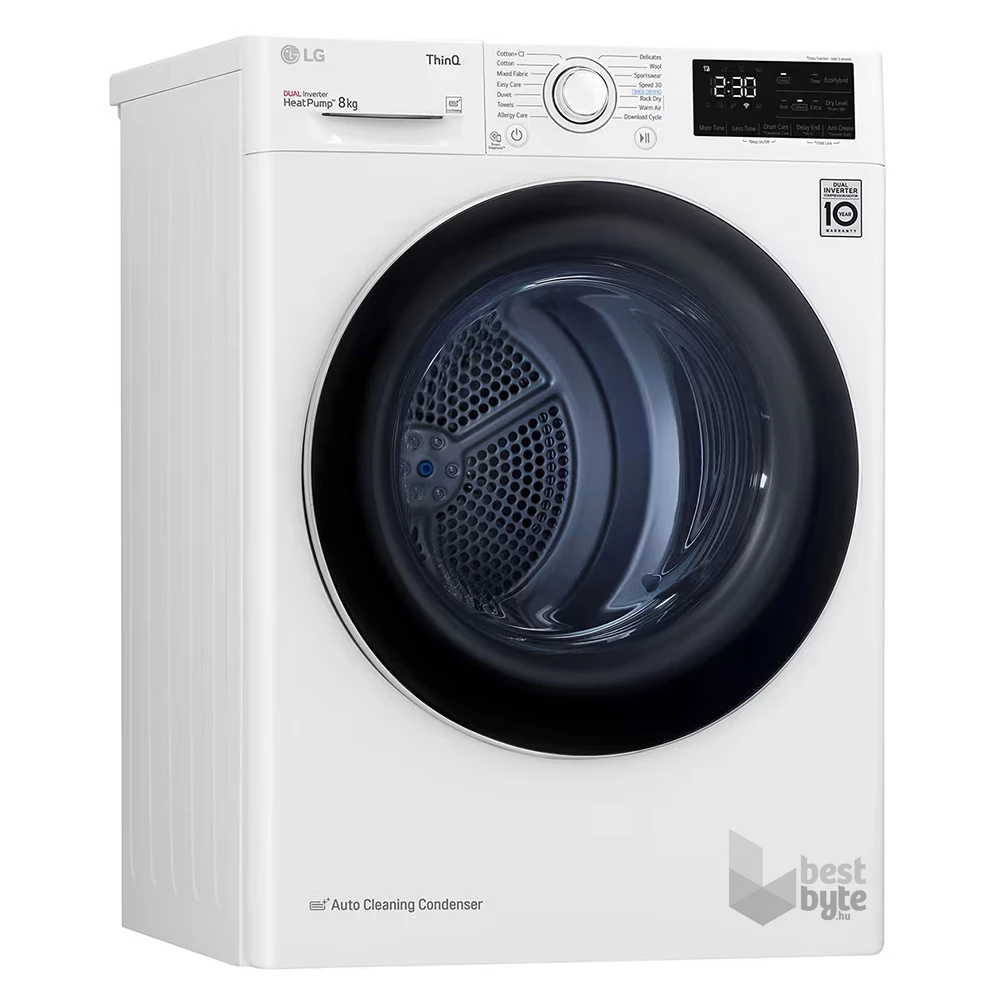 LG RH80V3AV6N fehér, 8 kg, hőszivattyús, szárítógép
