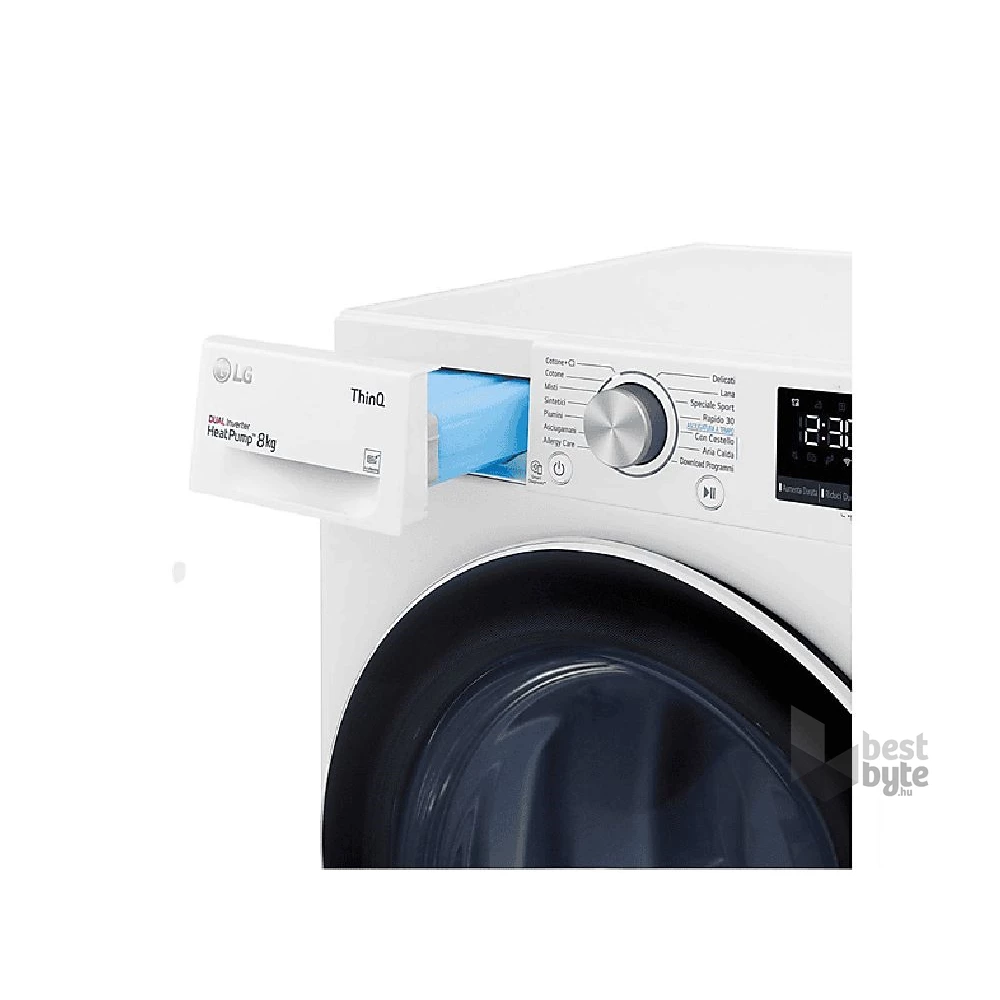 LG RH80V3AV6N fehér, 8 kg, hőszivattyús, szárítógép