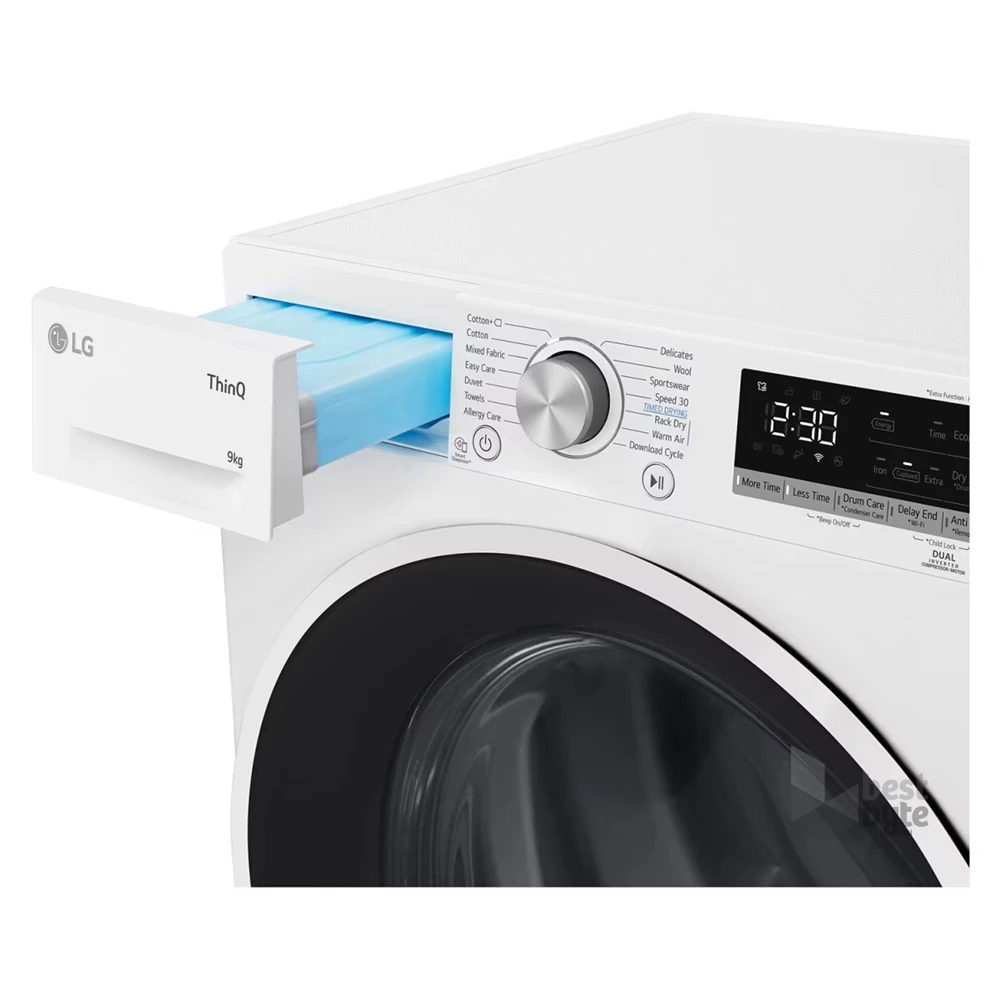 LG RH90V5AV6N fehér, 9 kg, hőszivattyús, szárítógép