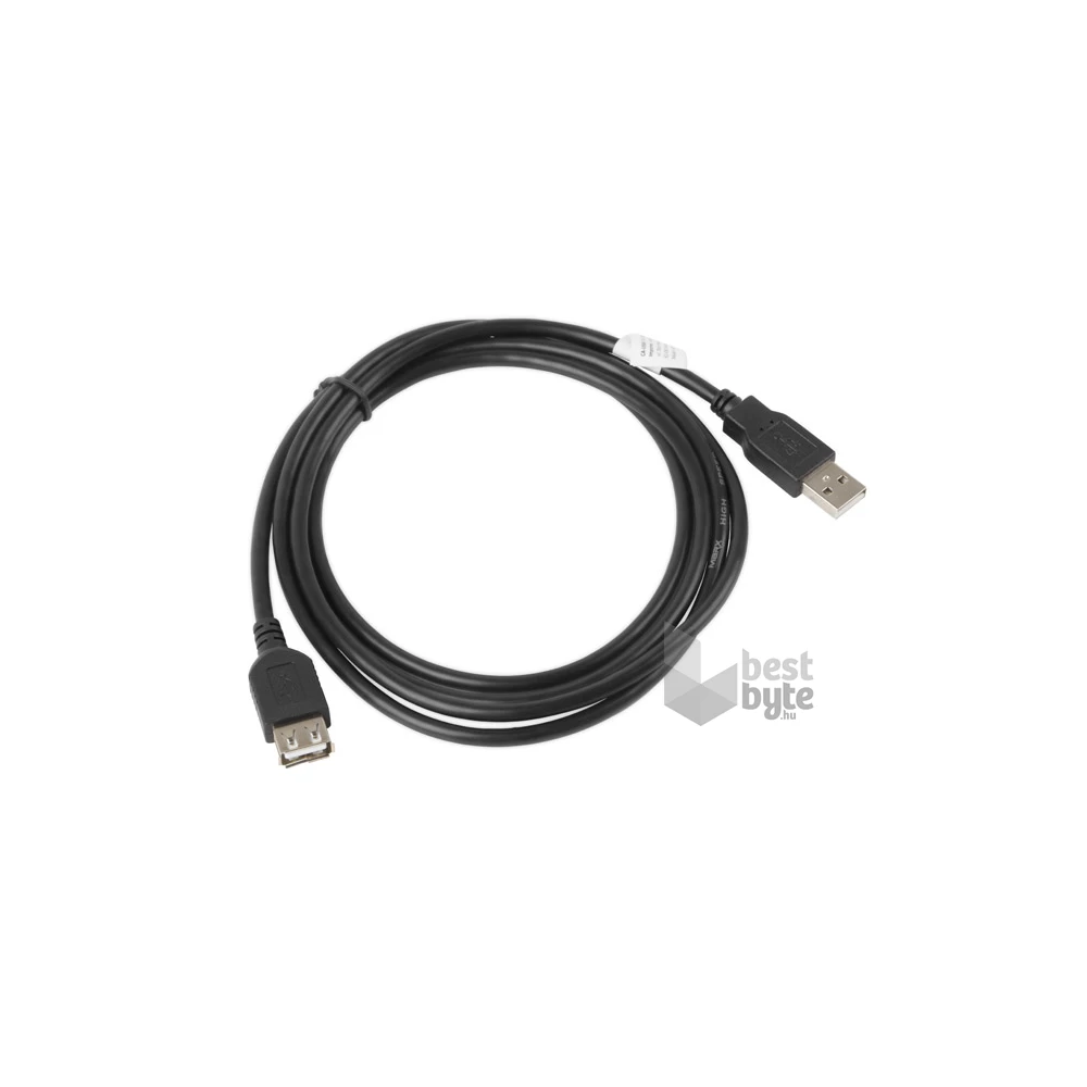Lanberg 1,8m USB-A 2.0 apa - anya fekete kábel