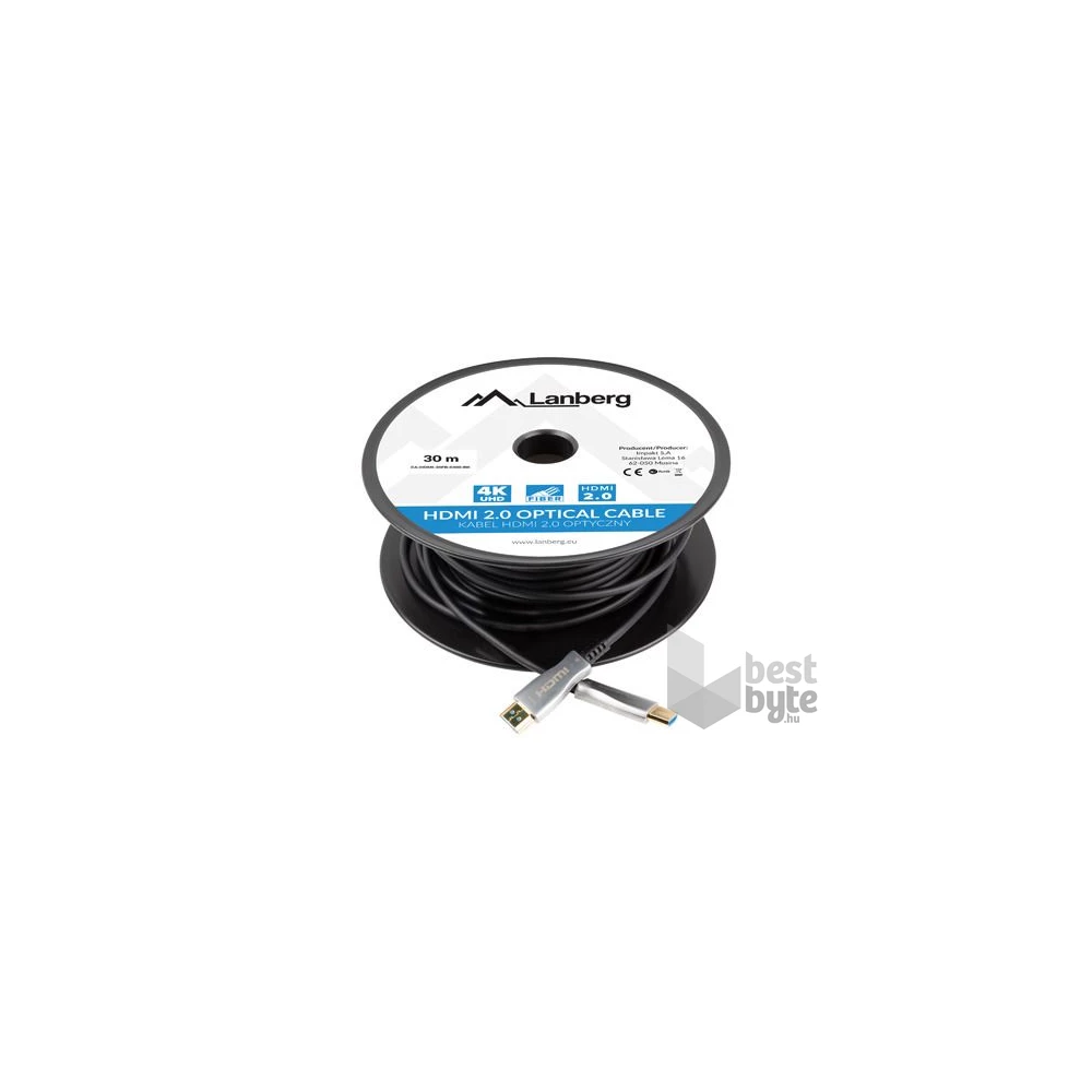 Lanberg 30m aktív optikai HDMI apa-apa fekete AOC kábel