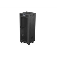 Lanberg FF01-6632-23BL 19" 32U SZÉL:600mm MÉLY:600mm MAG:1603mm lapraszerelt LCD hálós fémajtós fekete rack szekrény