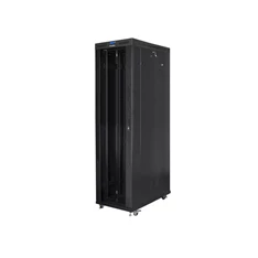 Lanberg FF01-8247-12BL 19" 47U SZÉL:800mm MÉLY:1200mm MAG:2350mm lapraszerelt LCD üvegajtós fekete rack szekrény Lanberg FF01-8247-12BL 19" 47U SZÉL:800mm MÉLY:1200mm MAG:2350mm lapraszerelt LCD üvegajtós fekete rack szekrény