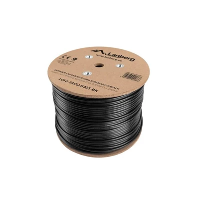 Lanberg LCF6-21CU-0305-BK Cat.6 F/UTP AWG23 Fca PE 305m árnyékolt fekete kültéri kábel
