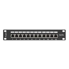 Lanberg PPF5-9012-B 10" 1U 12port Cat.5e FTP árnyékolt fekete patch panel