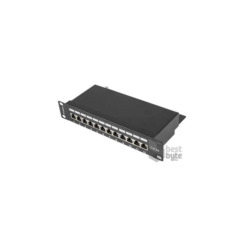 Lanberg PPF5-9012-B 10" 1U 12port Cat.5e FTP árnyékolt fekete patch panel