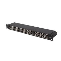 Lanberg PPS5-1048-B 19"/1U 48port Cat.5e FTP árnyékolt fekete patch panel Lanberg PPS5-1048-B 19"/1U 48port Cat.5e FTP árnyékolt fekete patch panel