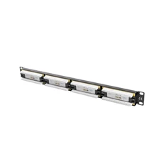 Lanberg PPU6-1024-B 19" 1U 24port Cat.6 UTP árnyékolatlan fekete patch panel