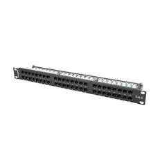 Lanberg PPU6-1048-B 19" 1U 48port Cat.6 UTP árnyékolatlan fekete patch panel