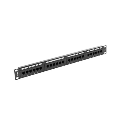 Lanberg PPU6-1024-B 19" 1U 24port Cat.6 UTP árnyékolatlan fekete patch panel